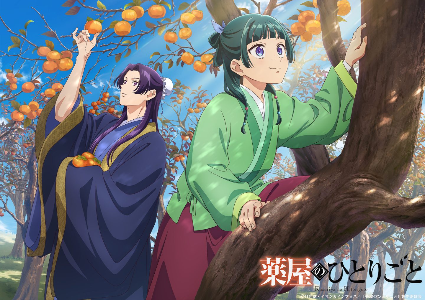 薬屋のひとりごと　壬猫　壬氏×猫猫　こんな日常　1、2 9月は柿×猫猫と壬氏！【猫猫、壬氏と巡る四季】第2章 ビジュアル公開